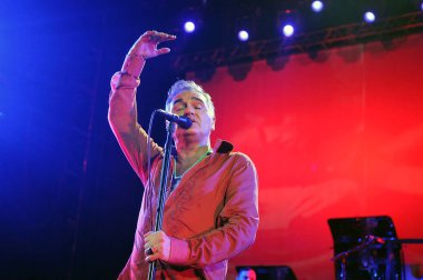 Rio de Janeiro, 3 Haziran 2006.Singer Morrissey The Smiths grubundan Rio de Janeiro, Brezilya 'daki Vivo Rio Show House' da konser verirken.