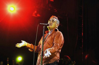 Rio de Janeiro, 3 Haziran 2006.Singer Morrissey The Smiths grubundan Rio de Janeiro, Brezilya 'daki Vivo Rio Show House' da konser verirken.