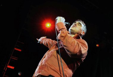 Rio de Janeiro, 3 Haziran 2006.Singer Morrissey The Smiths grubundan Rio de Janeiro, Brezilya 'daki Vivo Rio Show House' da konser verirken.
