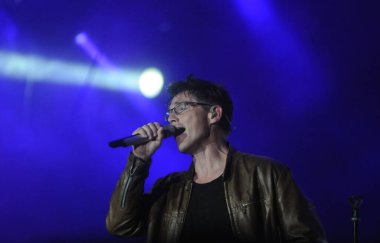 Rio de Janeiro, 27 Eylül 2015. A-HA grubundan vokalist Morten Harket, Rio 2015 'te Rio de Janeiro, Brezilya' daki Rock konserinde