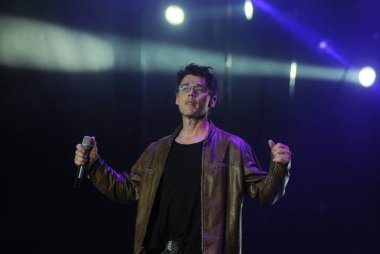 Rio de Janeiro, 27 Eylül 2015. A-HA grubundan vokalist Morten Harket, Rio 2015 'te Rio de Janeiro, Brezilya' daki Rock konserinde