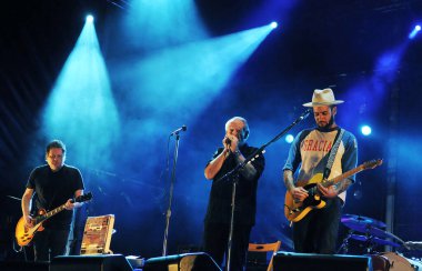Rio de Janeiro, 21 Eylül 2013. Şarkıcı Ben Harper ve mızıka sanatçısı Charles Musselwhite, Rio 2013 'te Rio de Janeiro, Brezilya' da gerçekleştirdikleri konser sırasında.
