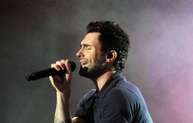Rio de Janeiro, 16 Eylül 2017. Rio 2017, Rio de Janeiro, Brezilya 'daki Rock konserinde Maroon 5' tan şarkıcı Adam Levine