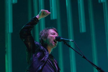 Rio de Janeiro, Brazil, March 20, 2009.Vocalist Thom Yorke of the band Radiohead during show at the Apoteose Square in the city of Rio de Janeiro