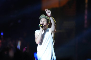 Rio de Janeiro, Brezilya, 8 Mayıs 2014. One Direction Niall Horan grubunun şarkıcısı Rio de Janeiro kentindeki Athletes 'Park' ta bir konser sırasında.