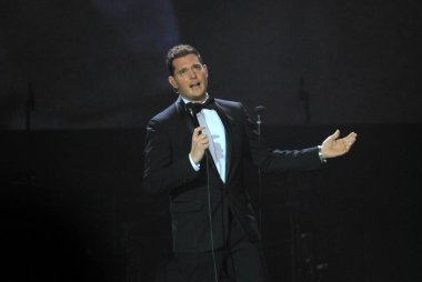 Rio de Janeiro, 17 Eylül 2014. Şarkıcı Michael Bubl, Rio de Janeiro, Brezilya 'daki HSBC Arena' daki gösterisi sırasında