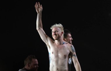 Rio de Janeiro, 17 Eylül 2017. Rio 2017 'de Rio de Janeiro, Brezilya' da gerçekleştirdiği gösteride grubun vokalisti Nicholas Petricca