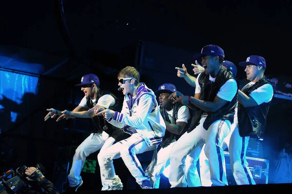 Río Janeiro Octubre 2011 Cantante Justin Bieber Actúa Durante Show — Foto de Stock