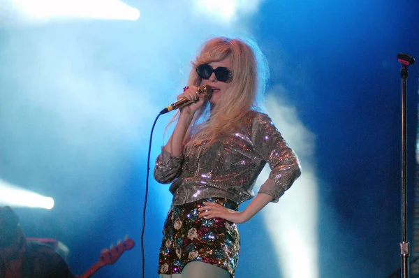 リオデジャネイロ 2011年9月23日バンドの歌手メット リンドバーグThe Asteroid Galaxyは リオデジャネイロ ブラジルの都市での彼女のショーのプレゼンテーション中に — ストック写真