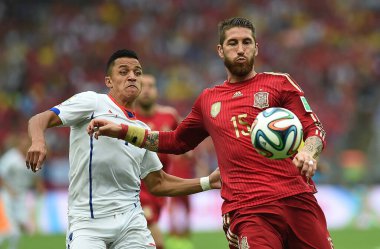 Rio de Janeiro, 18 Haziran 2014. Brezilya 'nın Rio de Janeiro kentindeki Maracan Stadyumu' nda oynanan 2014 Dünya Kupası için İspanya - Şili maçı.