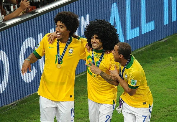 Rio Janeiro Julho 2013 Jogadores Futebol Seleção Brasileira Neymar Daniel — Fotografia de Stock