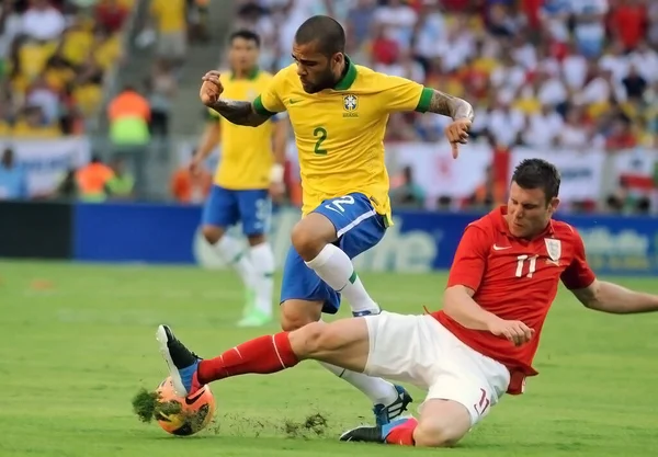 Rio Janeiro Junho 2013 Jogador Daniel Alves Seleção Brasileira Durante — Fotografia de Stock