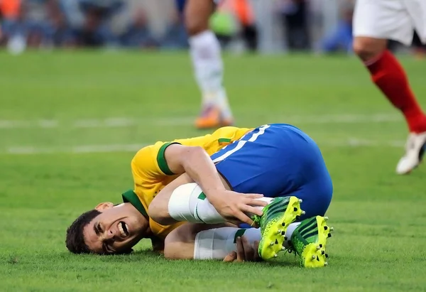 Rio Janeiro Juni 2013 Spelare Brasiliens Landslag Oscar Den Vänliga — Stockfoto
