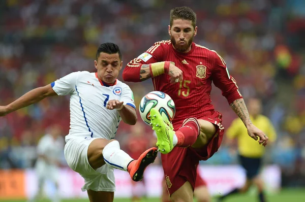 Rio Janeiro Giugno 2014 Partita Calcio Spagna Contro Cile Coppa — Foto Stock