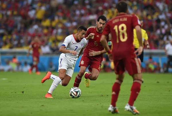 Rio Janeiro Junho 2014 Jogadora Futebol Alexis Sanches Durante Jogo — Fotografia de Stock