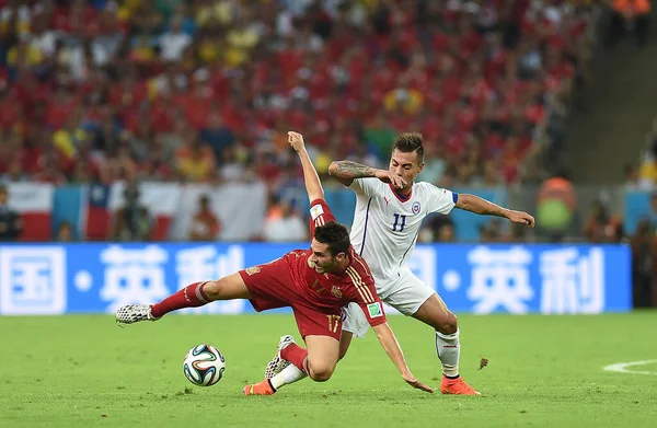 Rio Janeiro Junho 2014 Jogadores Futebol Durante Espanha Chile Para — Fotografia de Stock