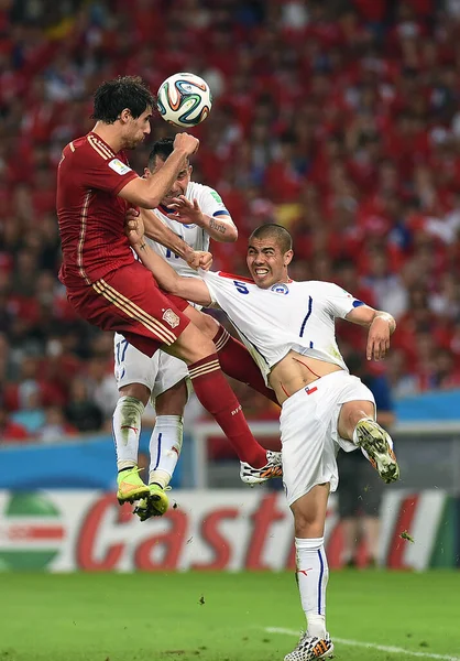 Rio Janeiro Junho 2014 Jogadores Futebol Durante Espanha Chile Para — Fotografia de Stock