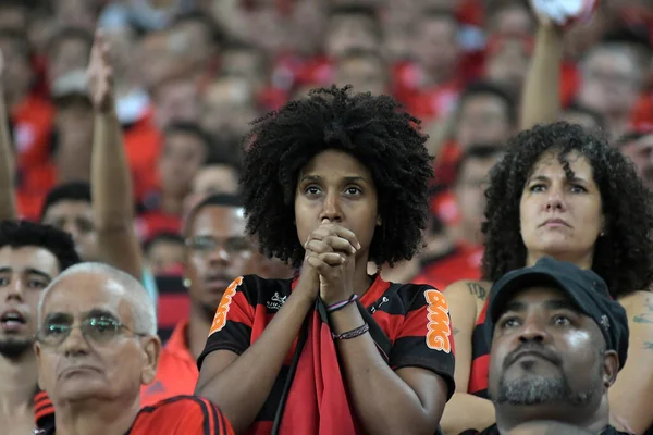 Rio Janeiro Brazília 2017 December Flamengo Szurkolók Éljeneznek Flamengo Independiente — Stock Fotó