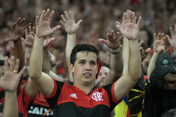 Rio Janeiro Brasil Dezembro 2017 Torcedores Flamengo Torcem Durante Jogo — Fotografia de Stock