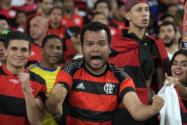 Rio Janeiro Brasil Dezembro 2017 Torcedores Flamengo Torcem Durante Jogo — Fotografia de Stock