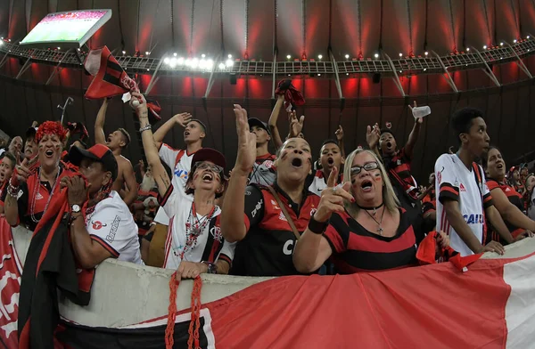 Rio Janeiro Brasil Dezembro 2017 Torcedores Flamengo Torcem Durante Jogo — Fotografia de Stock