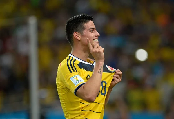 Rio Janeiro June 2014 Football Player James Rodrigues Celebrating His — Stock Photo, Image