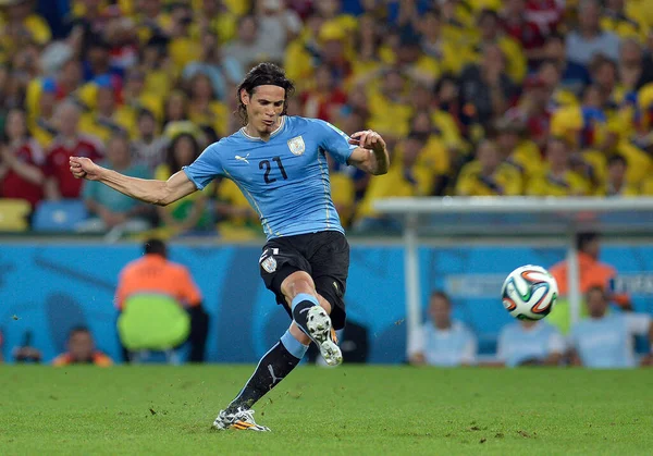 Rio Janeiro June 2014 Uruguayan Soccer Player Cavani Kicking Ball — Stock Photo, Image