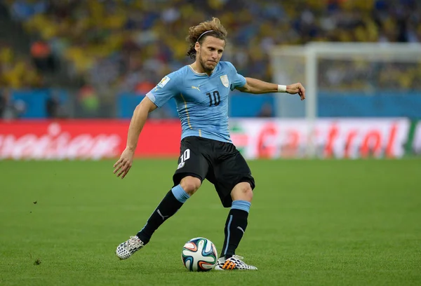 Rio Janeiro Juni 2014 Uruguayas Fotbollsspelare Forlan Matchen Colombia Uruguay — Stockfoto