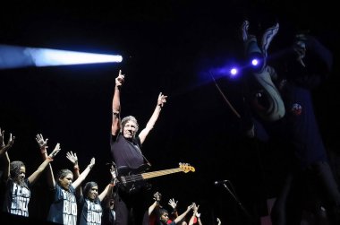 Rio de Janeiro, 23 Haziran 2006.Şarkıcı Roger Waters, Brezilya 'nın Rio de Janeiro kentindeki Engenhao Stadyumu' ndaki gösterisinde