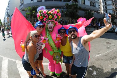 Rio de Janeiro, 31 Ocak 2018. Göstericiler, Ipanema grubunun Rio de Janeiro 'daki sokak karnavalında çalacaklar..