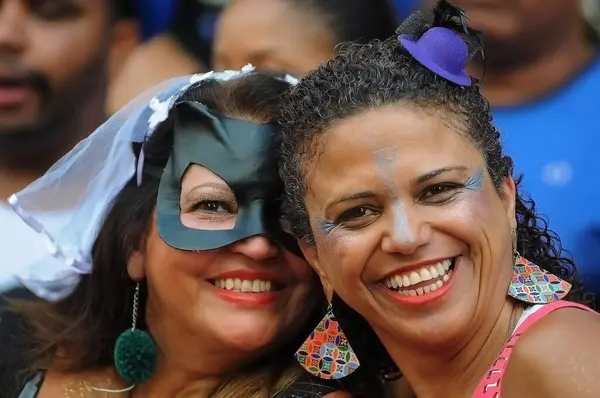 Rio Janeiro Mars 2011 Revelers Lors Défilé Bloc Bola Preta — Photo