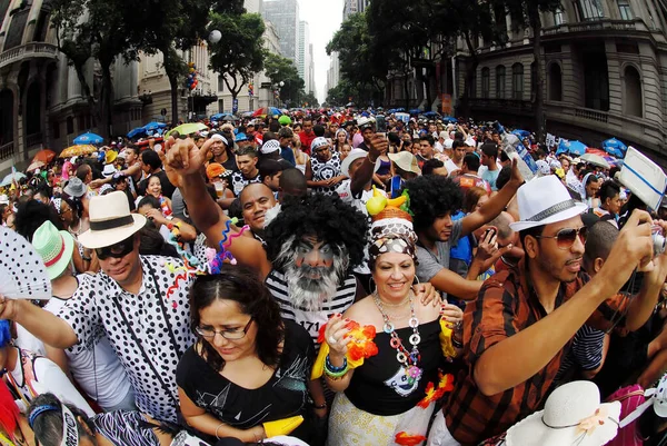 Rio Janeiro March 2011 Folies Crowd Streets City Center Parade — стоковое фото