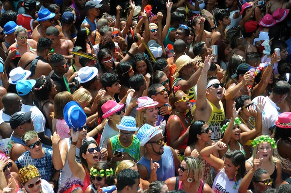 Rio Janeiro Fevereiro 2013 Reveladores Divertem Durante Desfile Bloco Bola — Fotografia de Stock