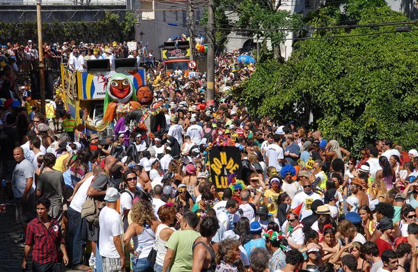 Rio Janeiro February 2012 Revelers Parade Carmelitas Block Street Carnival — Stock Photo, Image