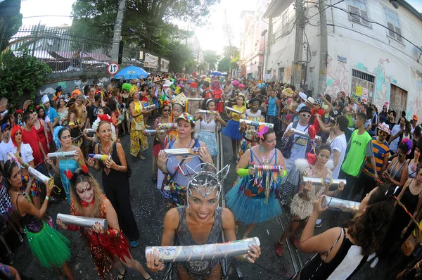 Rio Janeiro Fevereiro 2017 Folies Durante Desfile Bloco Carnavalesco Ceu — Fotografia de Stock