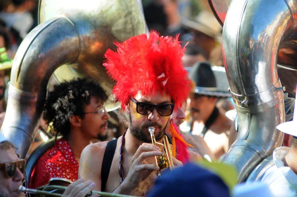 Rio Janeiro Febbraio 2017 Folies Durante Sfilata Del Carnevale Block — Foto Stock