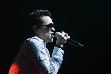 Rio de Janeiro, 15 Şubat 2019. Km de Vantagens Hall, Rio de Janeiro 'daki Stone Temple Pilots grubunun vokalisti Jeff Gutt.