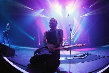 Rio de Janeiro, 15 Şubat 2019.Vokalist ve gitarist Gavin Rossdale, İngiliz rock grubu Bush 'tan, Rio de Janeiro' daki Km de Vantagens Hall 'da bir konser sırasında