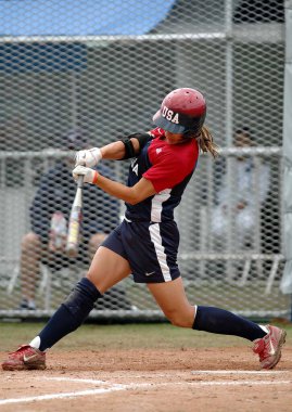 Rio de Janeiro, Brezilya, 26 Temmuz 2007.Softball oyuncuları Brezilya 'daki Deodoro Spor Kompleksi' nde Pan Amerikalının oynadığı Brasil x EUA oyunu sırasında ABD 'den geldiler.