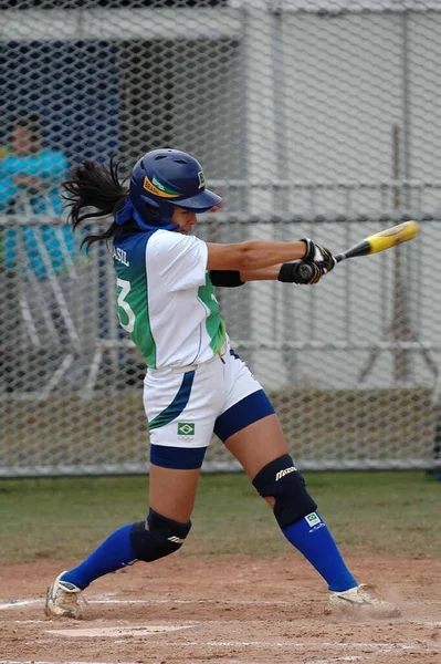 Rio Janeiro Brazil July 2007 Softball Players Brazil Brazil Usa — Stock Photo, Image