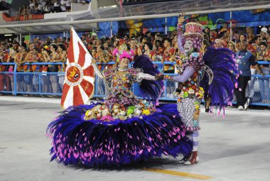 Rio de Janeiro, 26 Şubat 2017. Brezilya 'nın Rio de Janeiro kentindeki Sambodromo şehrindeki dünyanın en büyük karnavalı kabul edilen Rio de Janeiro Karnavalı sırasında Samba Okulları Geçidi
