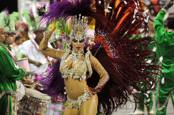 2014年3月3日 リオデジャネイロ ジャネイロのカーニバル中のサンバ学校パレード 世界最大のカーニバルと考えられています サンボドロモ リオデジャネイロ市 ブラジル — ストック写真