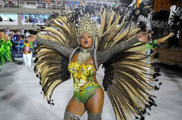 Rio Janeiro Den März 2014 Parade Der Sambaschulen Während Des — Stockfoto