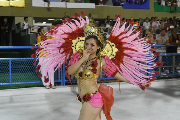 Rio Janeiro Lutego 2018 Samba Schools Parade Podczas Karnawału Rio — Zdjęcie stockowe