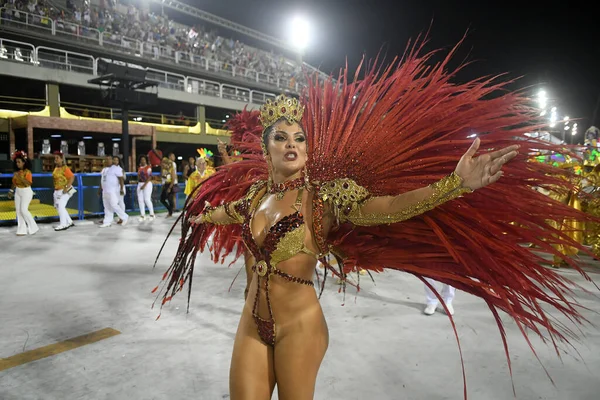 Rio Janeiro Února2018 Samba Školy Průvod Během Karnevalu Rio Janeiro — Stock fotografie