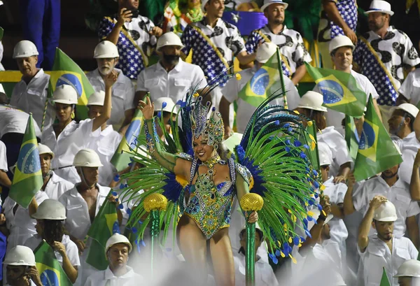 Rio Janeiro Febbraio 2018 Samba Schools Parade Durante Carnevale Rio — Foto Stock