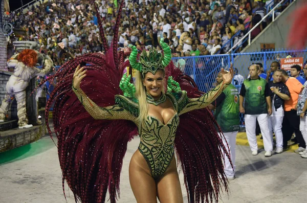 Rio Janeiro Lutego 2018 Samba Schools Parade Podczas Karnawału Rio — Zdjęcie stockowe
