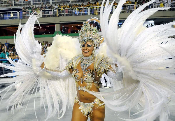 Rio Janeiro Lutego 2015 Parada Szkół Samba Podczas Karnawału Rio — Zdjęcie stockowe