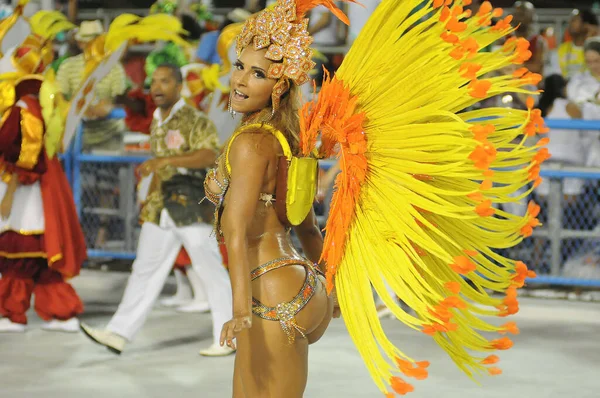 Rio Janeiro Fevereiro 2015 Desfile Escolas Samba Durante Carnaval Rio — Fotografia de Stock