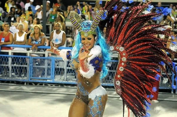 Rio Janeiro Fevereiro 2015 Desfile Escolas Samba Durante Carnaval Rio — Fotografia de Stock